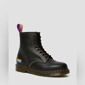Dr. Martens 1460 Rainbow Pride Flag Smooth Black Leather Boots